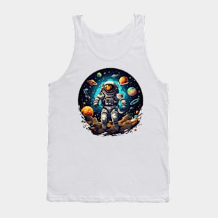 Colorful Astronaut in Space #4 Tank Top